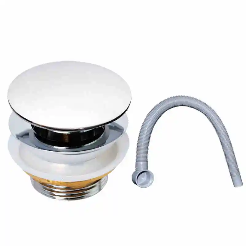 Joosoit Brass Bathtub Drain With Filter, Push Button Pop up Trap, Bath Pop Up Waste with Plastic