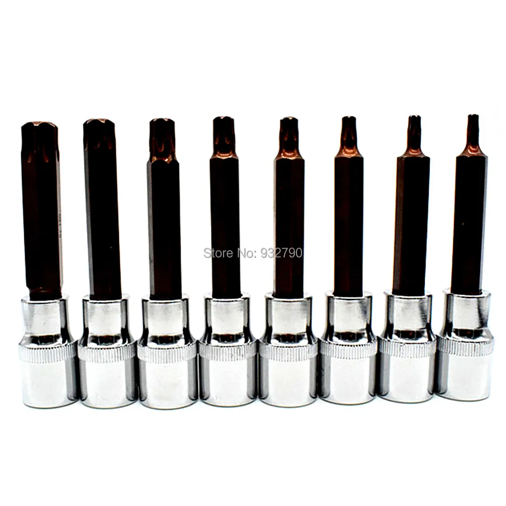 8pcs Long Reach Torx Socket Set 1/2 Dr 100mm Long Tamper Proof Torx Bit