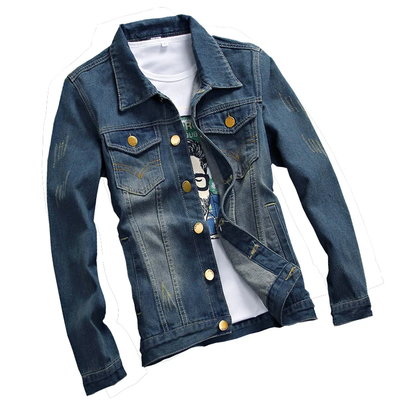 New Men's Denim Jacket high quality Fashion Jeans Jackets Slim fit