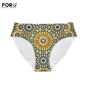 

FORUDESIGNS Flower Mandala Style Printing Women Panties Sexy Design Customized Brand Traceless Casual Girls Breathable Underwear