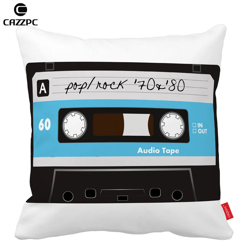 Retro Blue Pop Rock Tape High Quality Car Decorative Throw Pillowcase