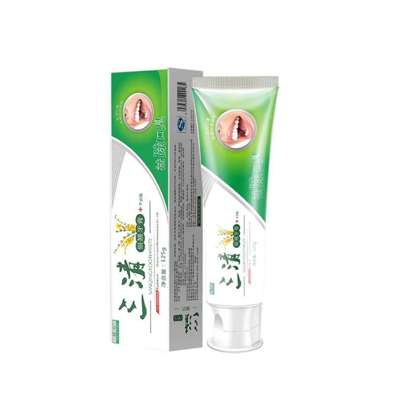 

125gSANQING toothpaste clareador dental Remove halitosis without fluoride and Improve Gum Bleeding Herbal toothpaste refresh