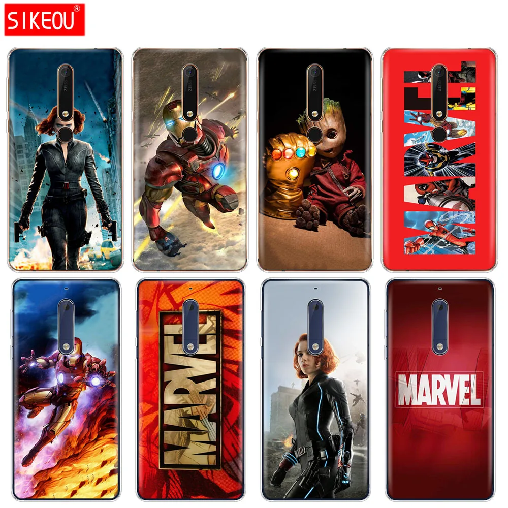 

silicone cover phone case for Nokia 5 3 6 7 PLUS 8 9 /Nokia 6.1 5.1 3.1 2.1 6 2018 Marvel superheroes
