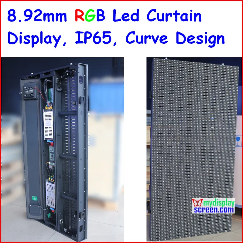 Открытый занавес для сцены светодиодный, SMD 3 в 1 8,928 мм для фона, использовать для внутреннего/наружного, тонкий дизайн, наружный кривой СВЕТОДИОДНЫЙ экран