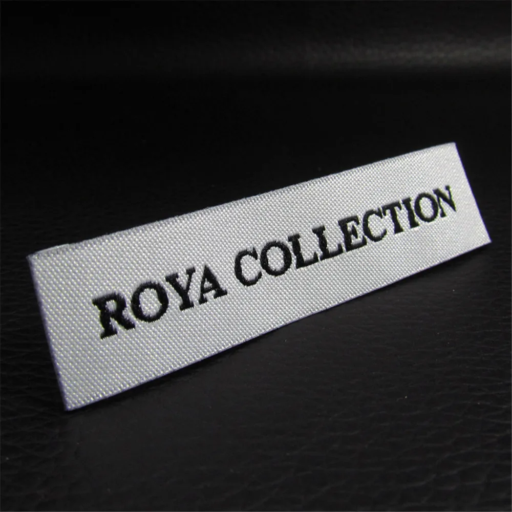 Free Shipping Customized End Fold Embroidered Clothing Tags Custom