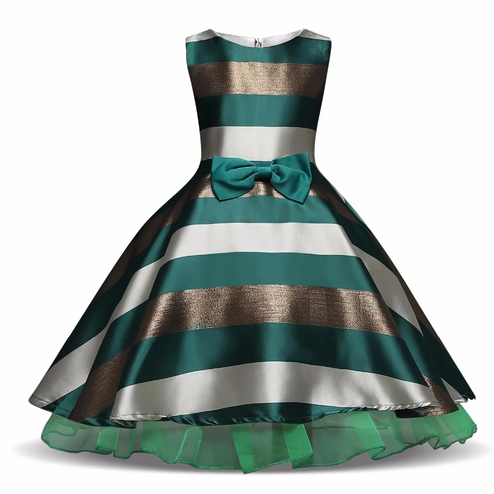 Kids Baby Girl Striped Dresses For Girls Formal Wedding Dress Princess Party Ball Gown Costume Children Girls Clothing for 3-10T Kids Baby Girl Striped Dresses For Girls Formal Wedding Dress Princess Party Ball Gown Costume Children Girls Clothing for 3-10T