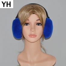 Hot Sale Women Winter Natural Real Rex Rabbit Fur Earmuffs Fashion Warm Plush Rex Rabbit Fur EarMuff Brand Real Fur Earflap