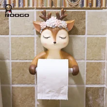 Roogo Милая голова оленя туалетная бумага керамическая ванная комната украшение бумажный диспенсер креативное полотенце туалетная бумага американский стиль