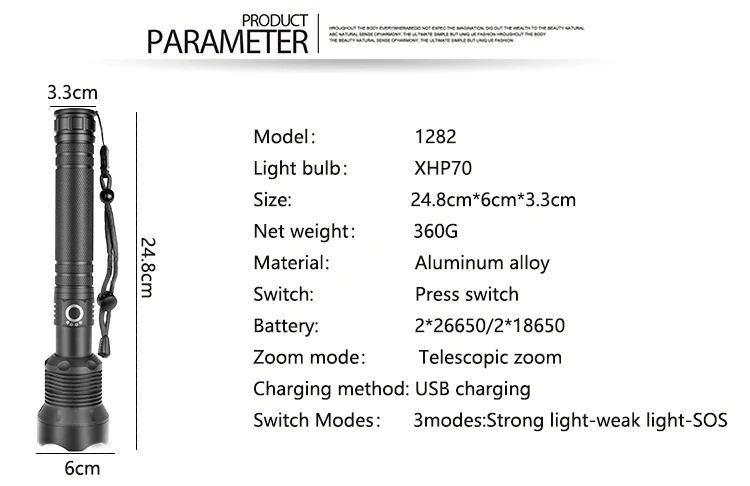 7000 люмен XLamp xhp70.2 самый мощный фонарик usb Zoom СВЕТОДИОДНЫЙ Фонарь xhp70 xhp50 18650 или 26650 батарея Лучший Отдых на природе