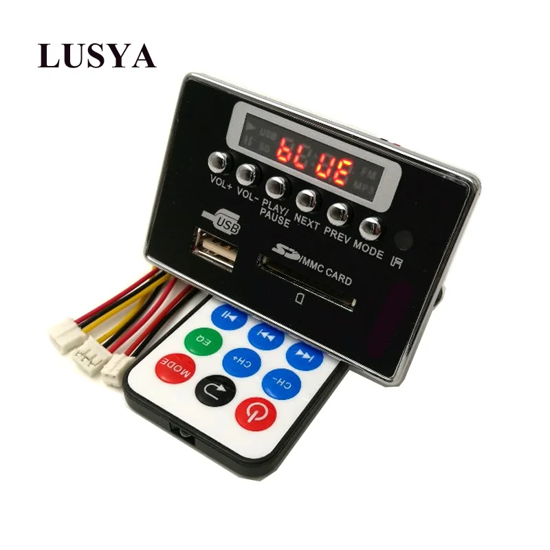 

Lusya Wireless Bluetooth audio receiver board Lossless MP3 decoder board Speaker MP3 Decoder 12V T0112