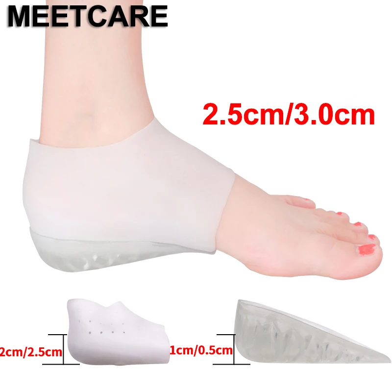

Invisible Height Increase sock gel Insole Adjustable 2.5 To 3.5CM Heels Gel Socks Plantar Fascite Brace Relieves Foot Pain