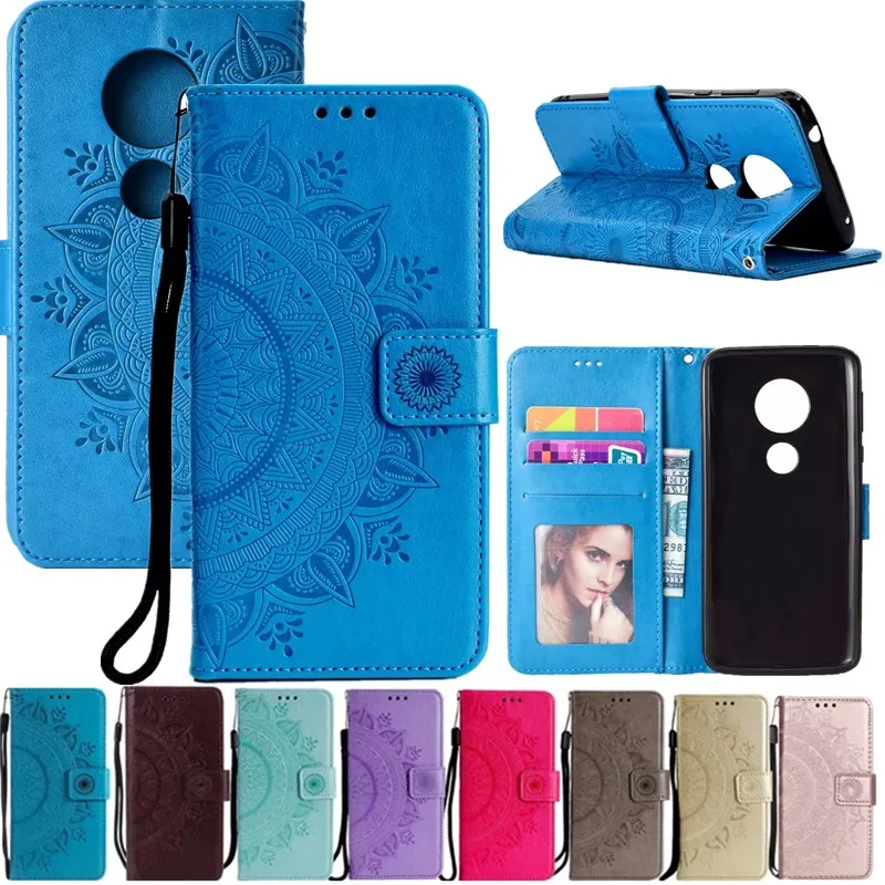 

For Motorola Moto E5 Plus G5 G6 Plus Case 3D Embossing PU Leather Flip wallet Stand Phone Case
