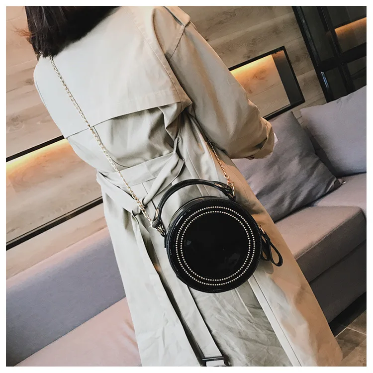 Женская сумка круговой дизайн модная сумка на плечо кожаная женская сумка через плечо сумка-мессенджер дамская сумочка женская круглая сумка