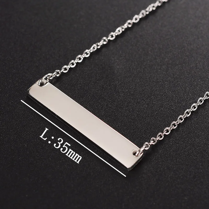 

Stainless Steel Personality Engraved Your Own Name Bar Pendant Necklace