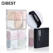 Бренд qibest Pro Makeup Set 4 цвета уход за лицом свободный порошок матовая отделка прозрачная фиксирующая пудра контроль масла Освежающая пудра