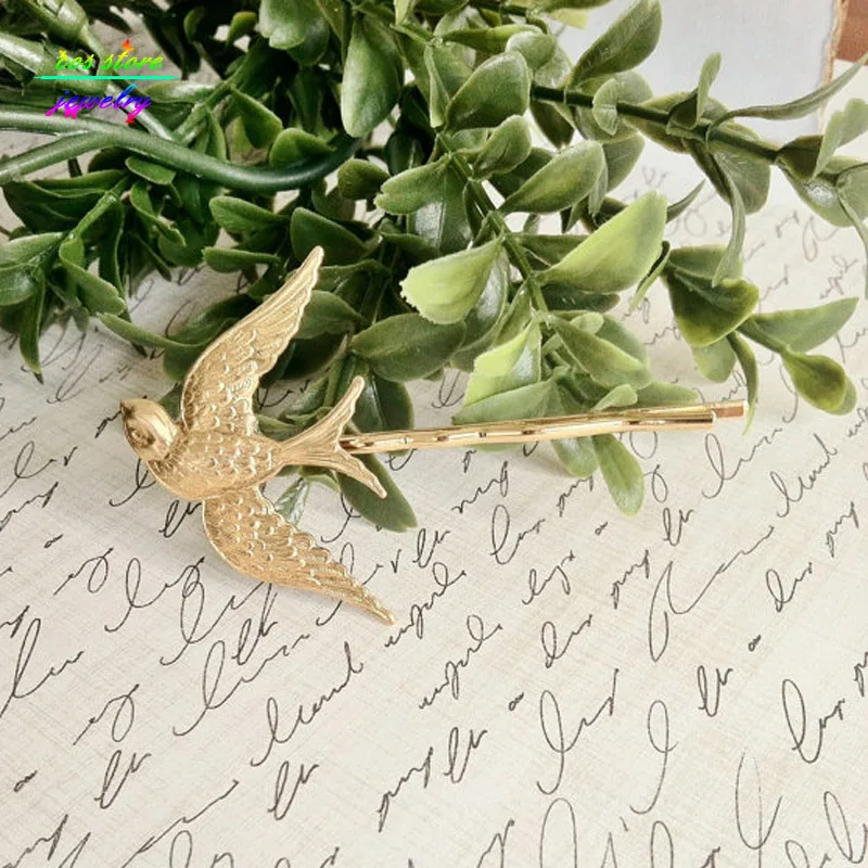 New Charms Vintage Rustic Gold Swallow Bobby Pins Wedding Hair Accessories Bijoux Bridesmaids Bridal Gifts Hair Jewelry - Image 6