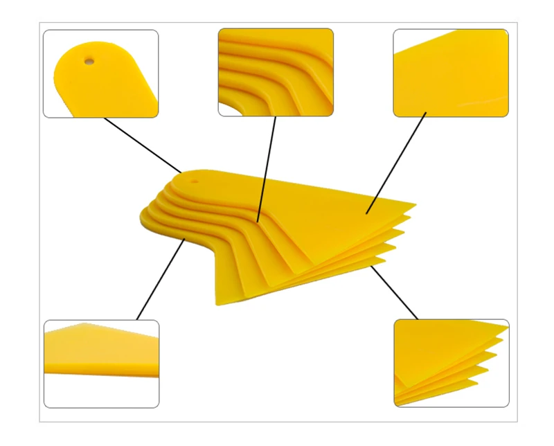 1 шт. Размер 12 см* 9,5 см автомобилей виниловой пленки упаковка инструменты желтый скребок стайлинга автомобилей наклейки аксессуары