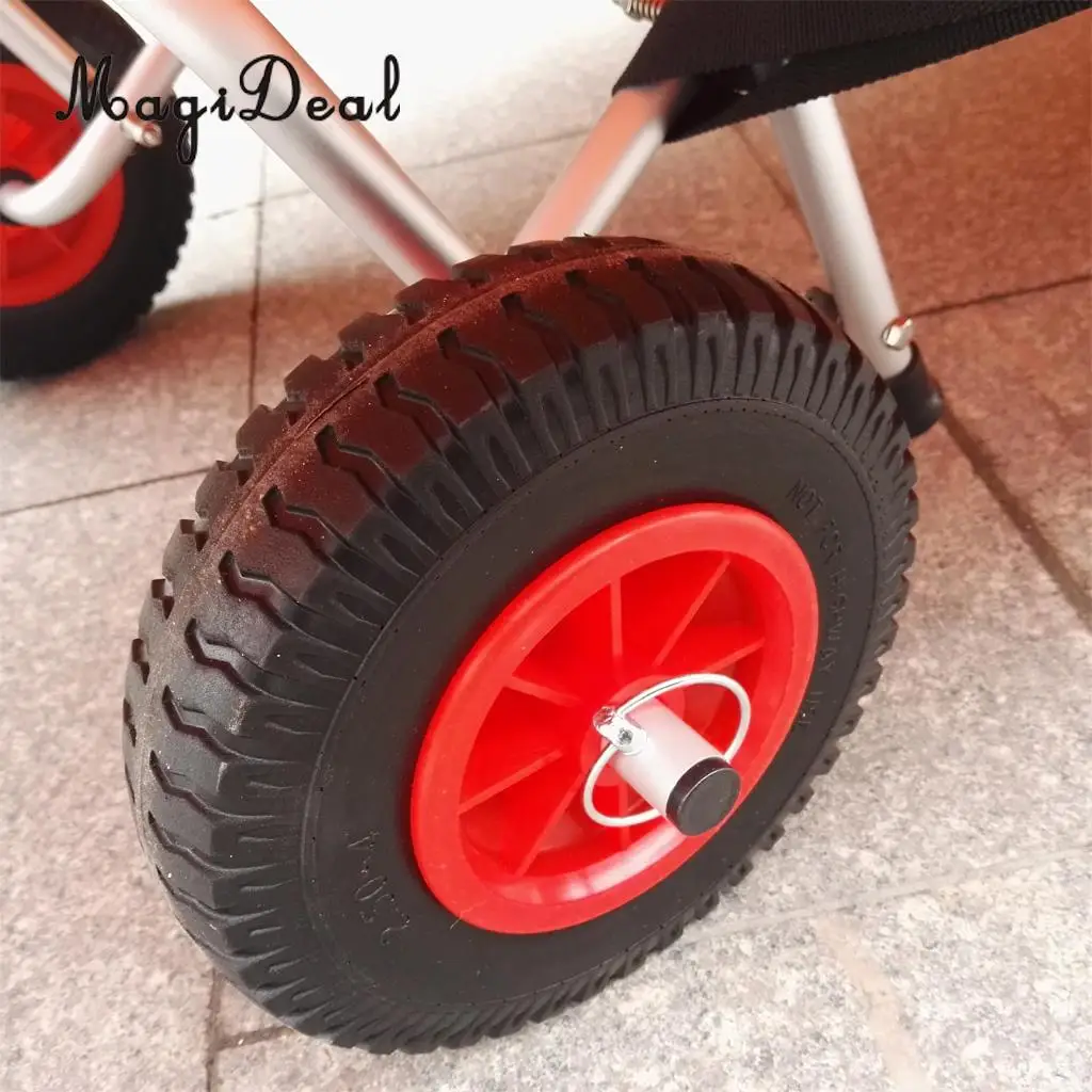 MagiDeal New 1Pc Puncture Proof Rubber Tyres on Red Wheel Kayak Trolley/Trailer Wheel M/S for Kayak Canoe Fishing Boat Truck Acc
