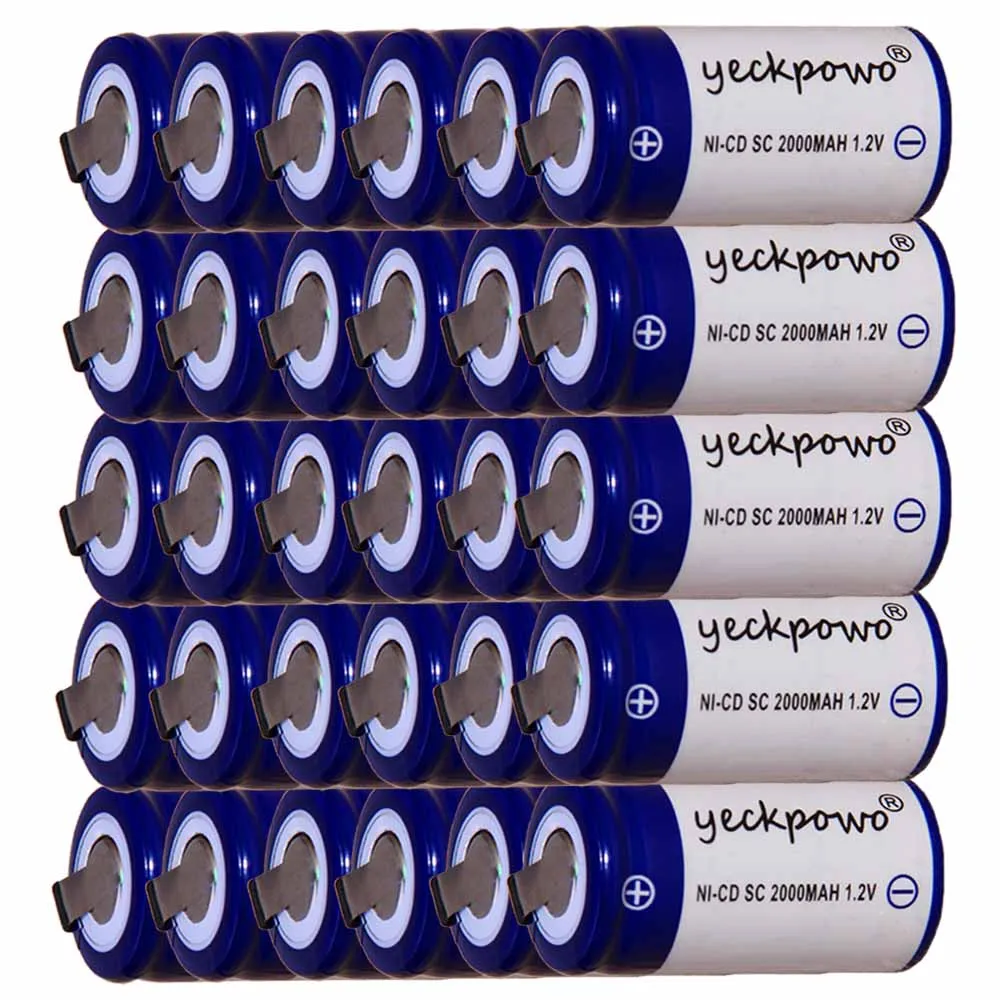 

Lowest price 30 piece SC battery 1.2v batteries rechargeable 2000mAh nicd battery for power tools akkumulator