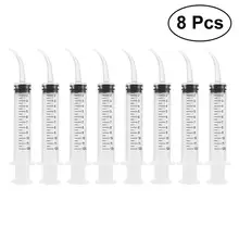 8 шт. 12 мл одноразовые стоматологические оросительные шприцы с изогнутым наконечником прозрачные 12cc инжектор уход за полостью рта инструменты для литья