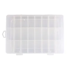 High Quality Adjustable 24 Compartment Plastic Storage Box Jewelry Earring Case Clear 3 Colors 12.23