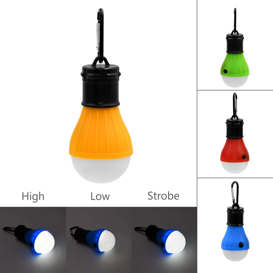

Mini Portable Lantern Tent Light LED Bulb Emergency Lamp Waterproof Hanging Hook 3 Modes Flashlight For Camping Use 3*AAA Torch