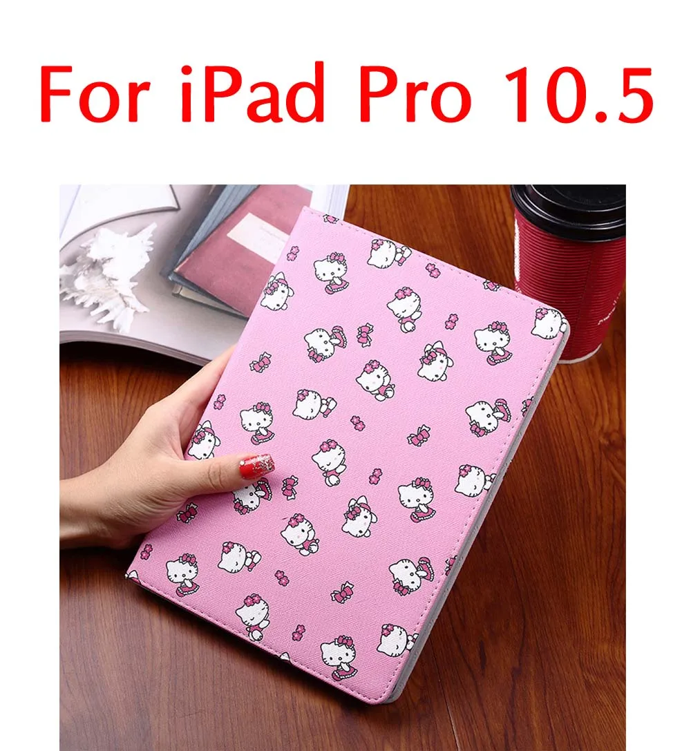 Чехлы для iPad Pro 10,5 Pro 9,7 ударопрочный чехол для планшета hello kitty с кошкой из мультфильма Модный чехол для планшета ST16 - Цвет: Pink Kitty pro10.5