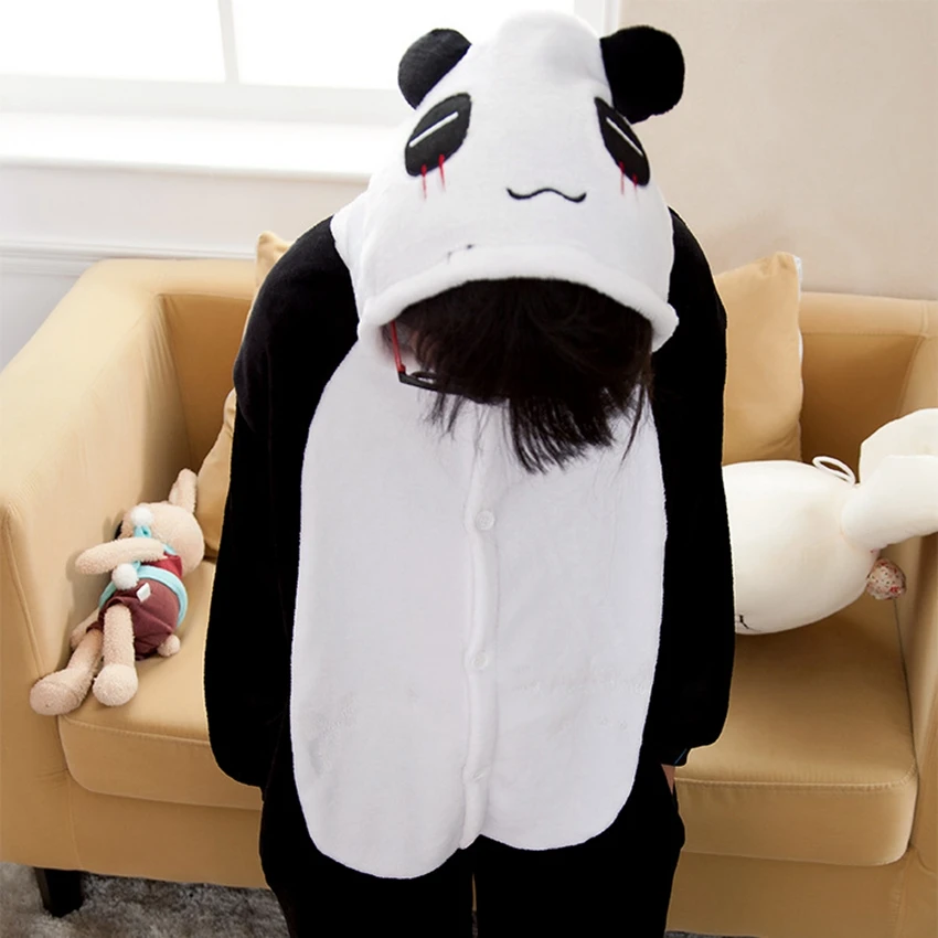 Папы и детей Женский панда животного пижамы для девочек и мальчиков пижамы женские с капюшоном Домашняя одежда Kigurimi