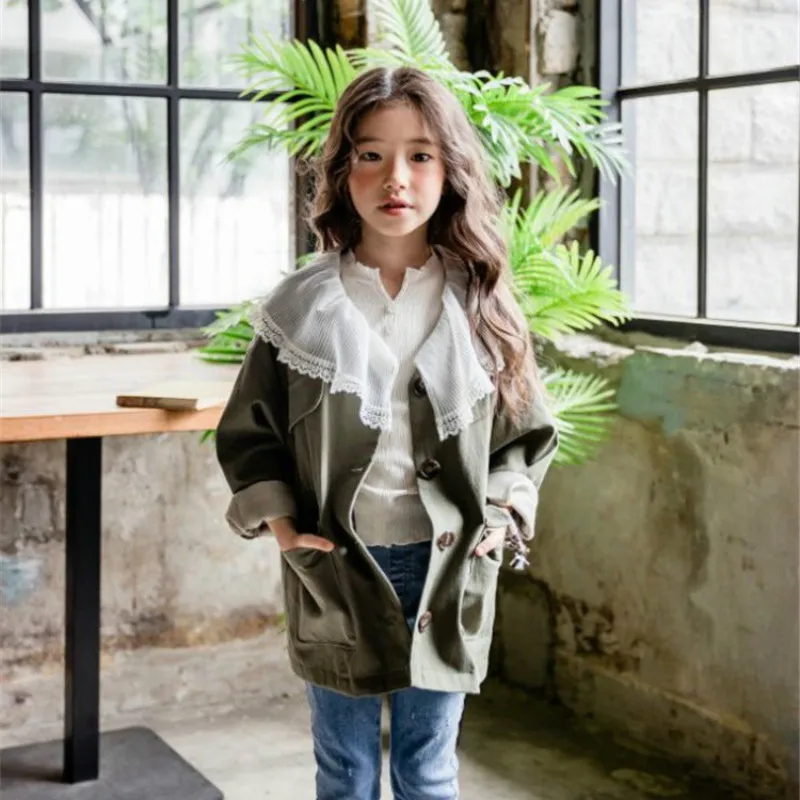 

2018 Autumn and Winter New Baby Girl Coat Girls' Lace Coat Kids Jacket Lace Neck Mother and Daughter Coat Children Outwear,#3297