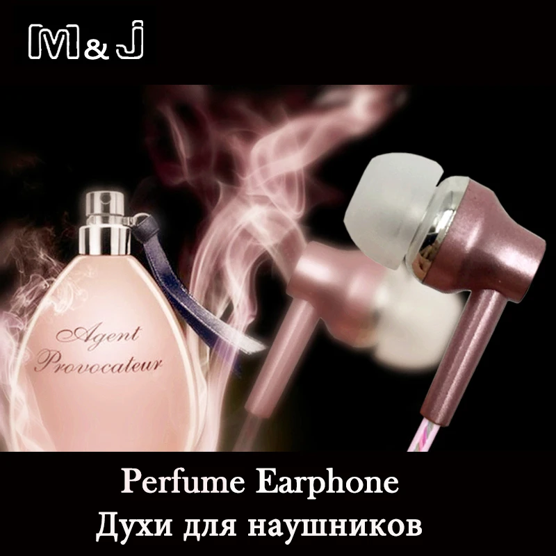 M&J High Quality Perfume Metal Earphone Noise Canceling Earphone Bass Hifi Earbuds With Microphone For IPhone Samsung Xiaomi