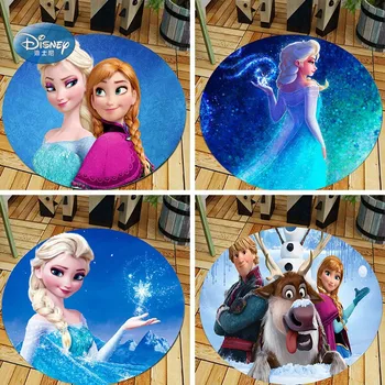 

Cartoon Blue Frozen Princess Elsa Anna Olaf Children Boys Girls Round Crawling Game Mat Bedroom Decor Carpet Indoor Bathroom Mat