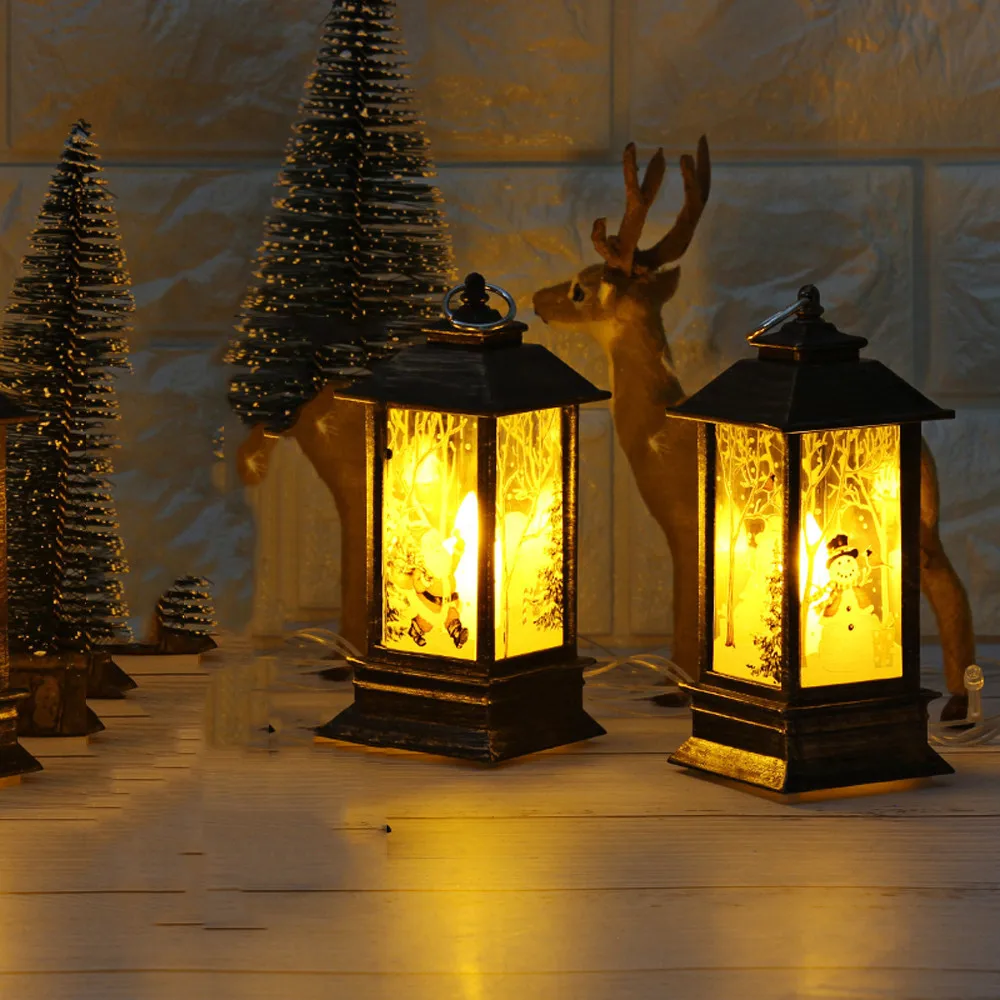 New Fashion 2PCS Christmas Light Snowman Santa Claus Lights With LED