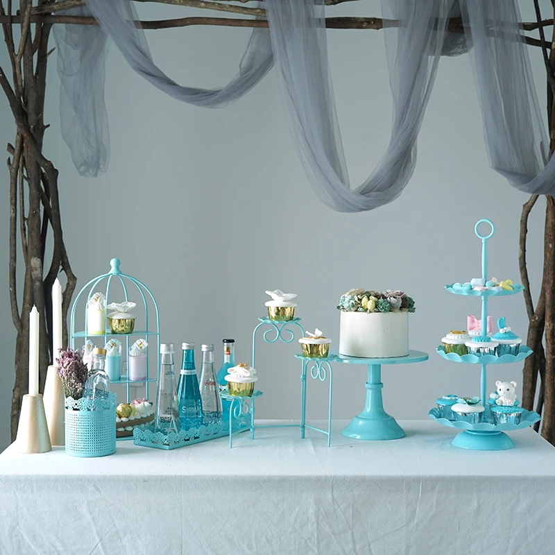 Buy SWEETGO 7 pcs Blue cake stands set for baby boy