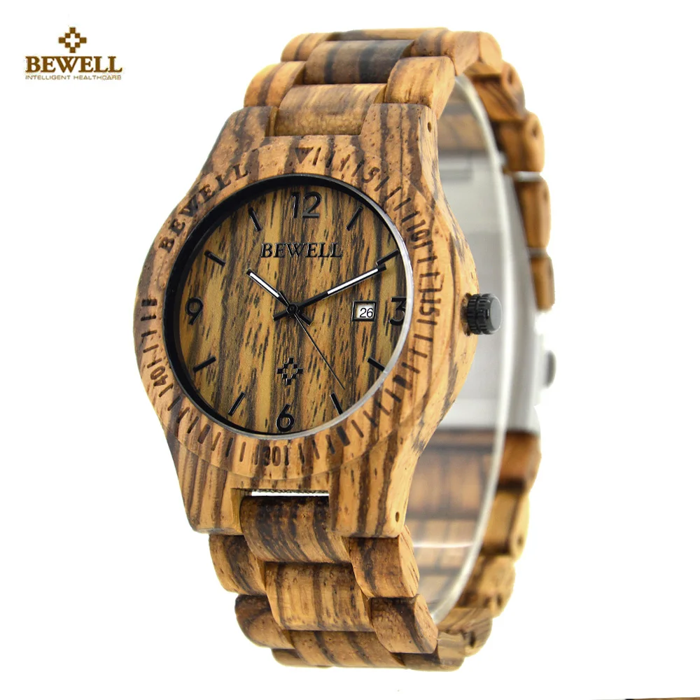 

BEWELL Quartz Watch Wood Luxury Business Men Watches Genuine Design Wooden Men Watch montre homme with box relogio masculino