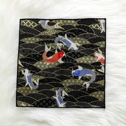 Hand - Made Fabric Japanese Style and Wind Men's Pocket Square Scarf Bronzing Butterfly Waves Cherry Blossom Crane Handkerchief Hand - Made Fabric Japanese Style and Wind Men's Pocket Square Scarf Bronzing Butterfly Waves Cherry Blossom Crane Handkerchief