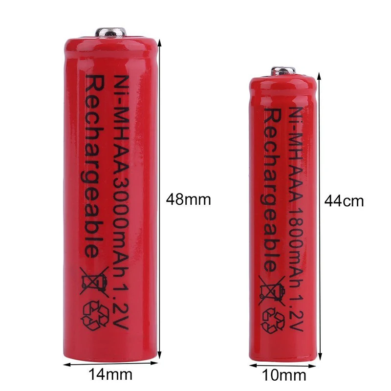 GTF 1 2 V 3000mah AA батарея ni mh аккумуляторная 1800mAh AAA электронная сигарета светодиодный