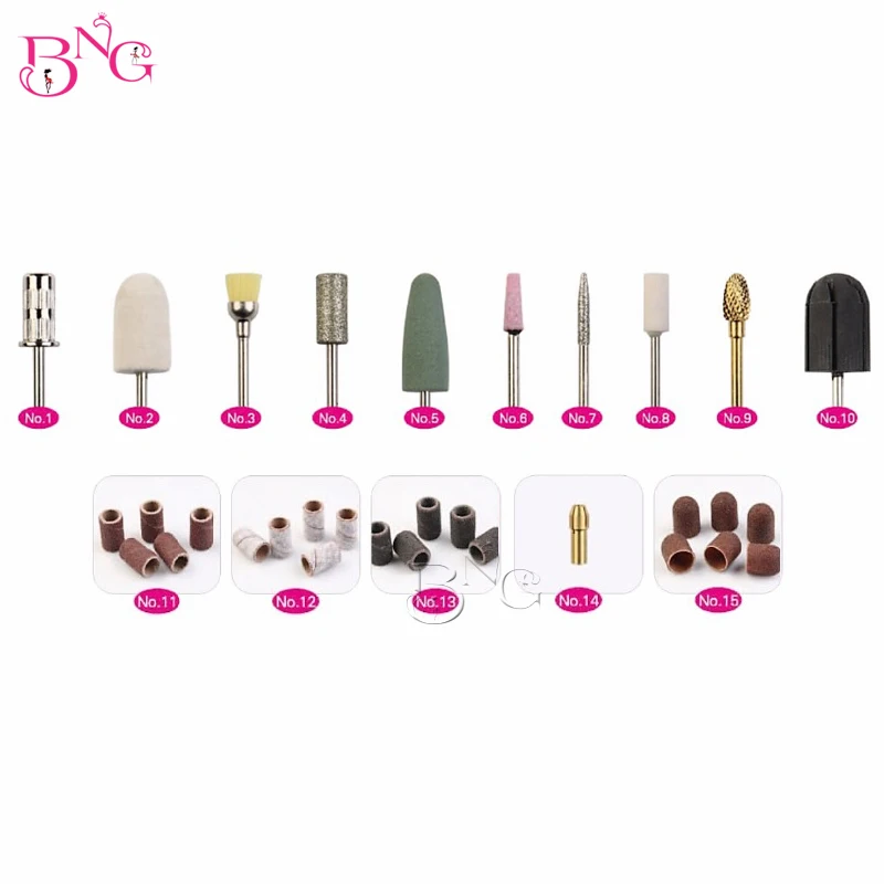 

BNG 32pcs Pedicure Nail Drill Bits Multi Utili Manicure Electric Nail Files Cutte Machine Nail Art Tools Callus Polishing Kit