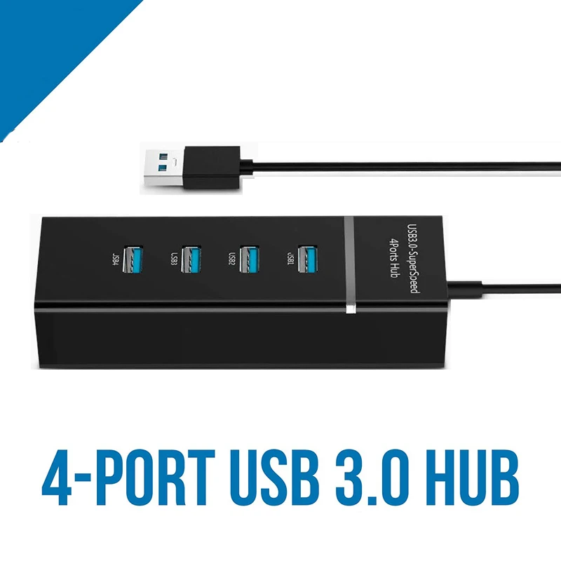 4 порта высокая скорость 5 Гбит/с USB 3,0 концентратор Мульти USB hub-разветвитель расширение для настольного ПК ноутбук адаптер Аксессуары USB