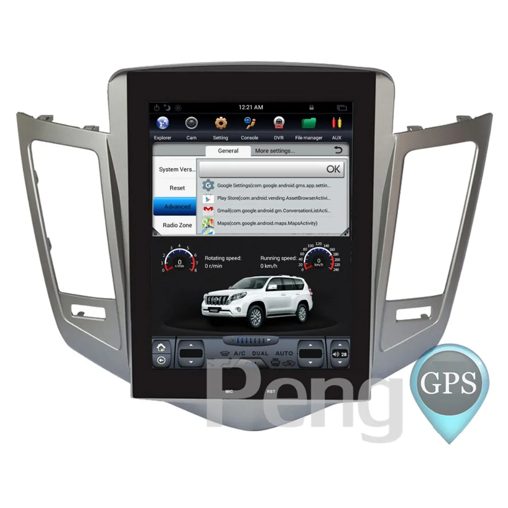 Clearance Tesla Style Android Car Radio GPS Navigation DVD Player for Chevrolet Cruze 2009-2013 IPS Screen 2 Din Supports CarPlay OBD WIFI 5