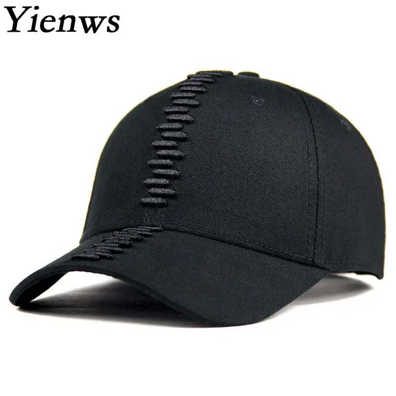 

Yienws Bone Masculino Black Baseball Caps for Men Curved Brim Full Trucker Hats Black Army Green Gorras Male Casquette YIC072