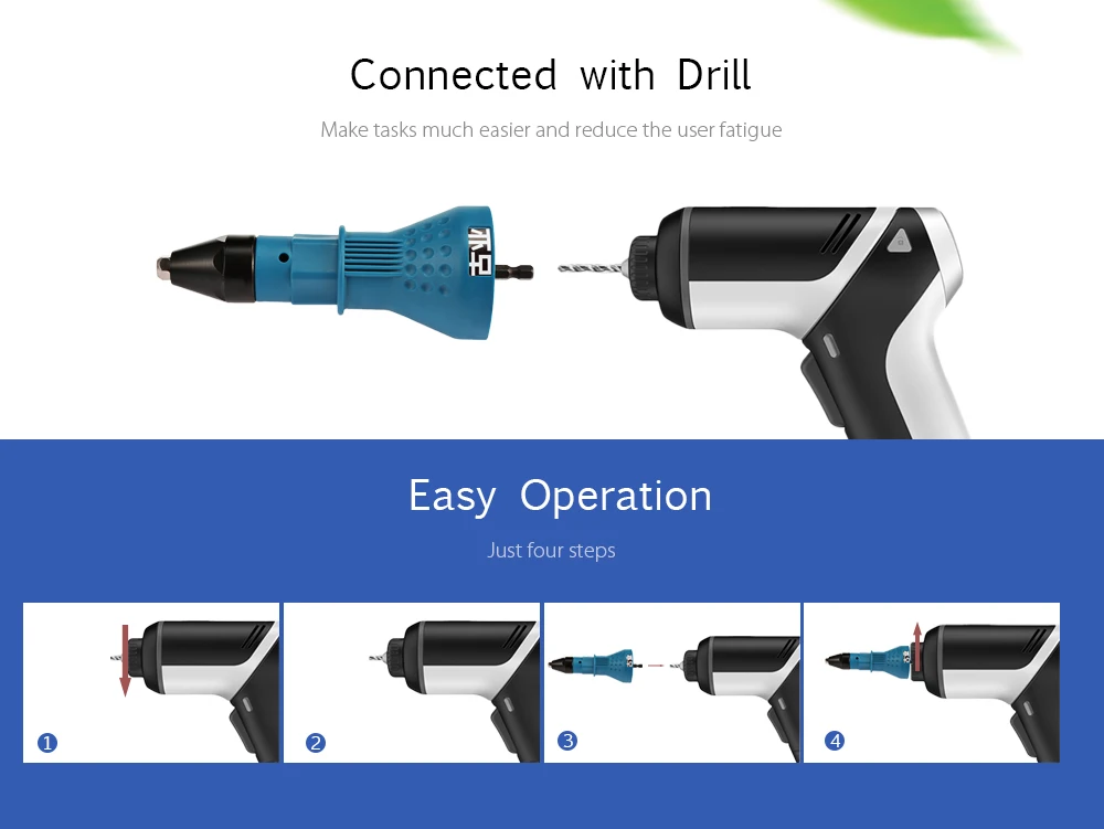 Guye заклепки пистолет для Аккумуляторная дрель Электрический гайка заклепочный инструмент