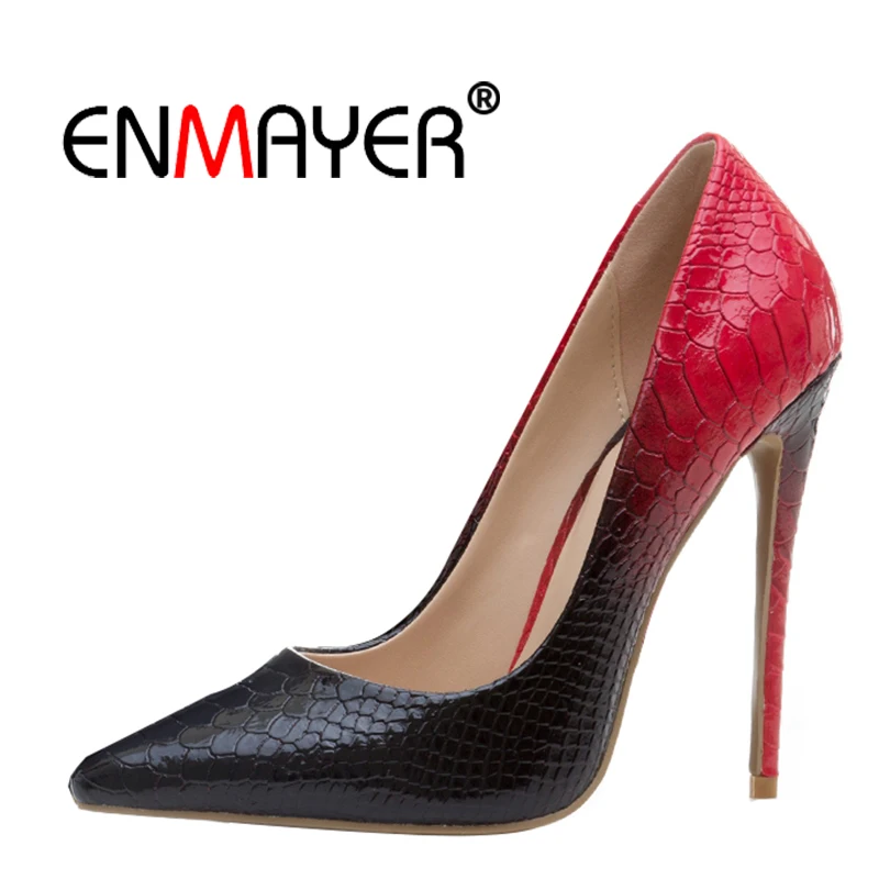 

ENMAYER Women Extreme High Heels Hot Fashion Spring Pointed Toe Slip-On Office Lady Shoes high-heeled Pumps for Women CR19