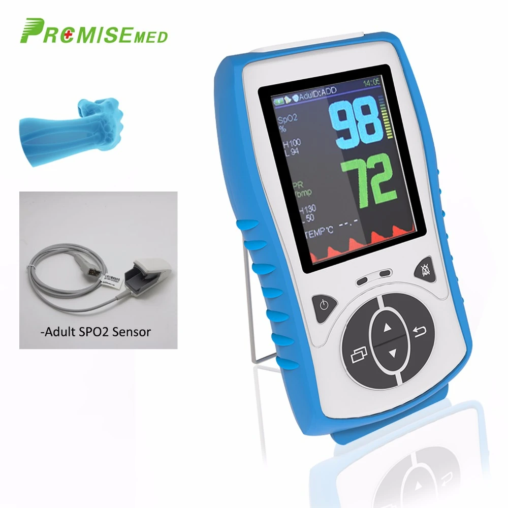 

Adult Sensor Handheld Pulse Oximeter With Temperature Probe Blood Oxygen Monitor Pulse Blood Oximetro CE Approval Pulse Oximetry
