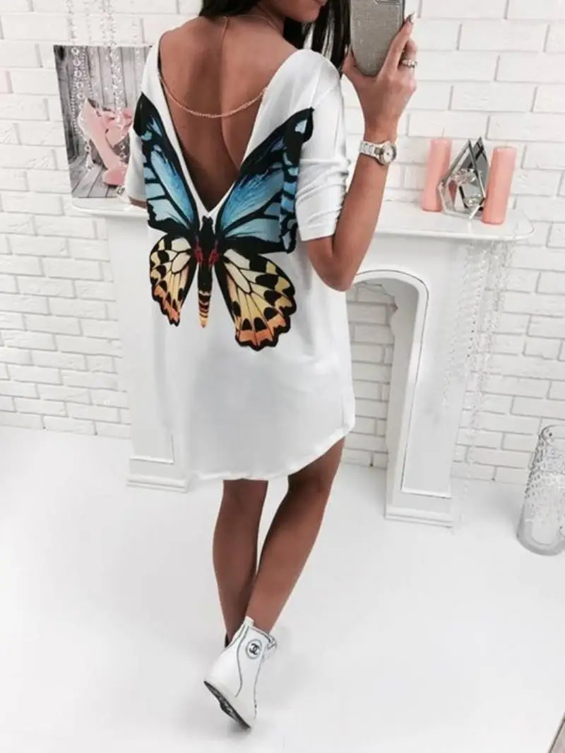 White Printing TShirt 3D Cat Butterfly T-Shirt Women Tops Casual Female Round Neck Short Sleeve Fashion Top Tee Shirts Plus Size