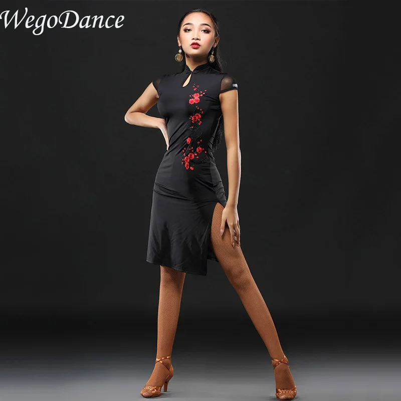 

Latin competition dresses New Professional Latin Dance Cheongsam Dress