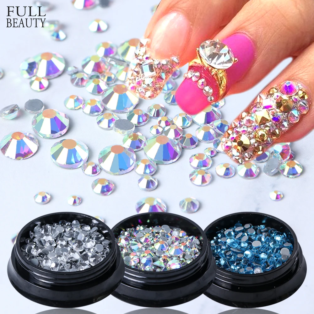 

Mixed SS6-SS12 Flatback Crystal Rhinestone Glitter Hot Drilling AB Diamond Strass Charms for Nail Art Decoration Clothes CH995