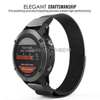 

Replacement Milanese Loop Stainless Steel Strap Watch Band for Garmin Fenix 5 / Forerunner 935 / Aproach S60 Sma Quick Fit