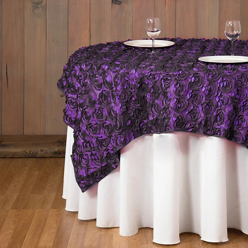

Fashion Rose Lace Embroidery Table Cloth Round Tablecloth White Table Cover TV Ark Cover Cloth Table Flag Wedding Decoration