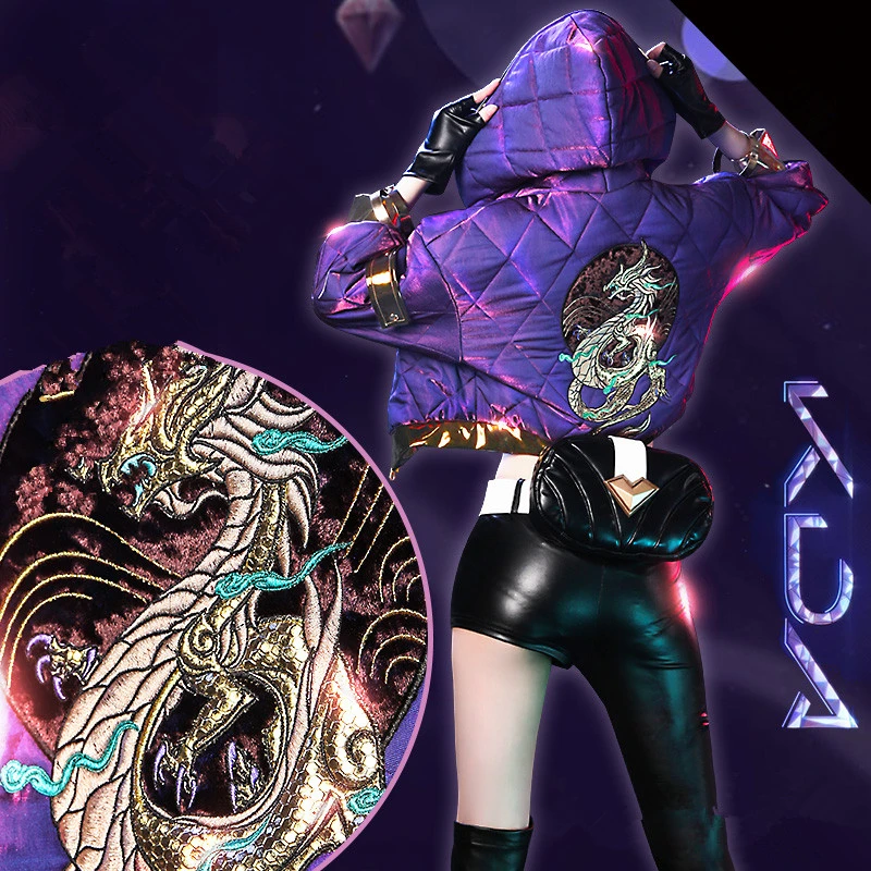 Hot Game LOL K/DA KDA New Skin the Nine-Tailed Fox Ahri Kaisa Akali Evelynn Cosplay Costume New Clothing Dress and Wig