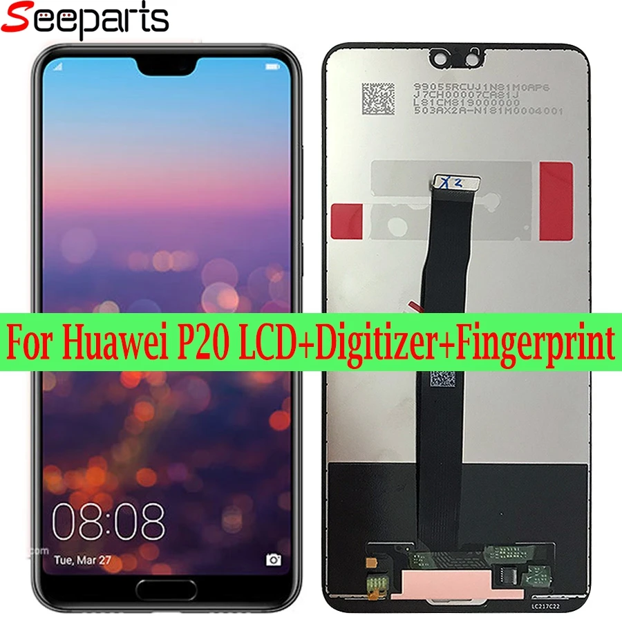 

For Huawei P20 LCD Display +Touch Screen Digitizer Assembly Replacement for Huawei EML-L09 EML-L22 EML-L29 EML-AL00 LCD Screen